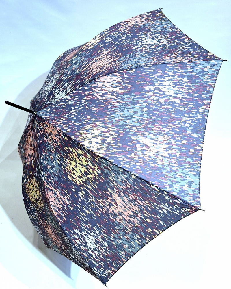 Parapluie long automatique gris & bleu motif de rêve Cardin - léger & solide