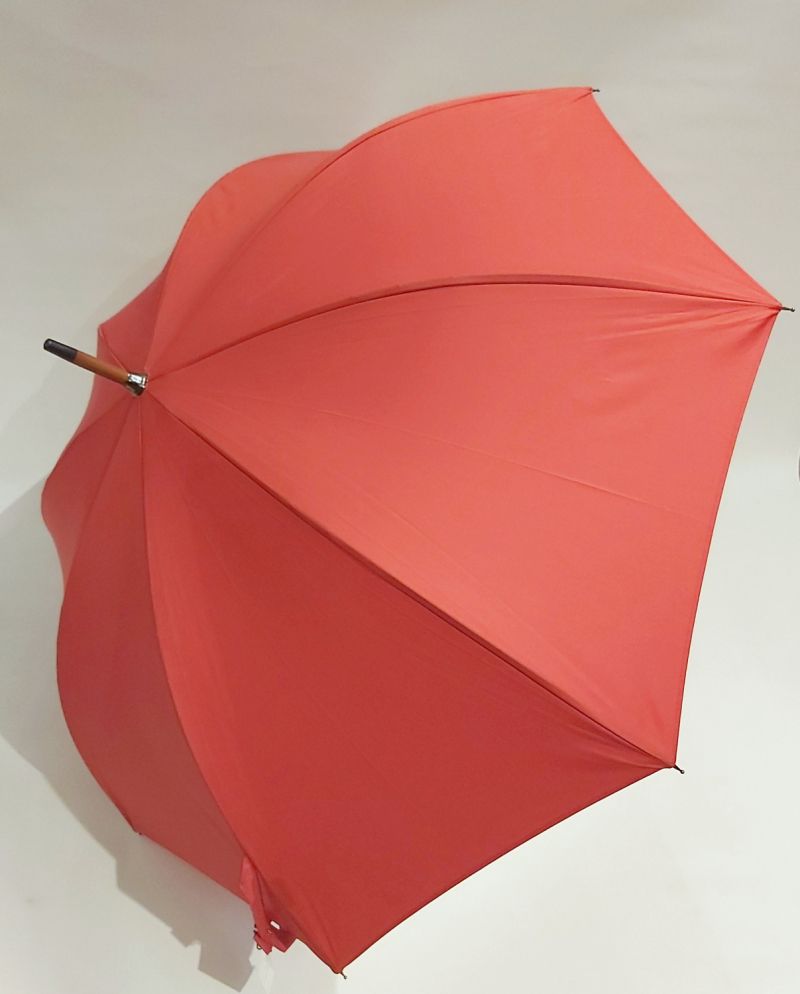 Parapluie femme homme long canne bois anti vent / Piganiol - Manuel uni  kaki & poignée courbe bois - Léger & solide - Qualité française & fait main  - Elegant /