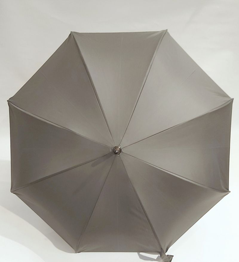 EXCLUSIF : Parapluie canne bois manuel uni kaki anti vent français, Léger & solide