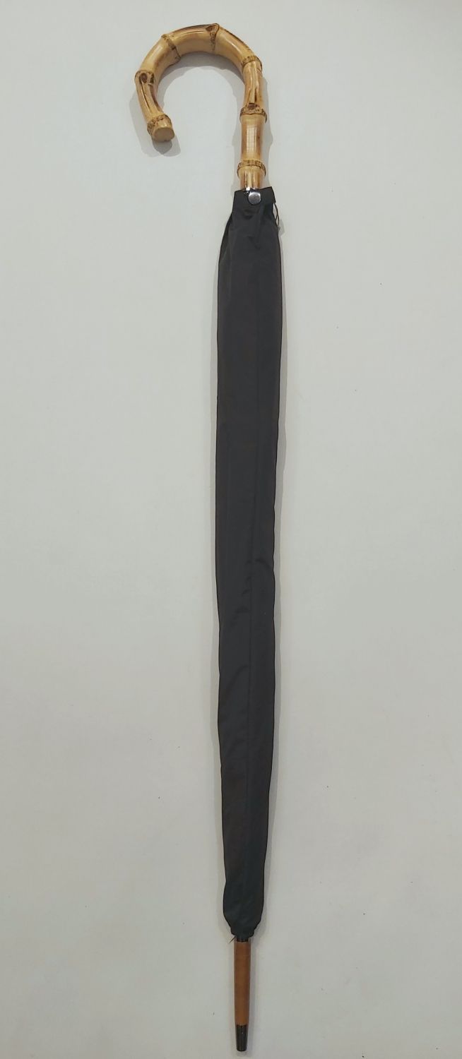  Parapluie bambou long uni noir manuel 