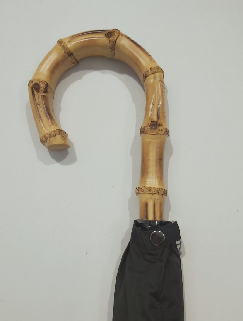  Parapluie bambou long uni noir manuel 