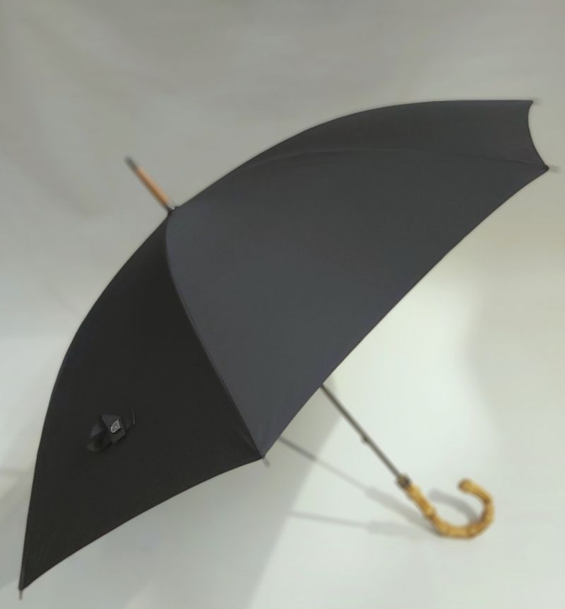  Parapluie bambou long uni noir manuel 