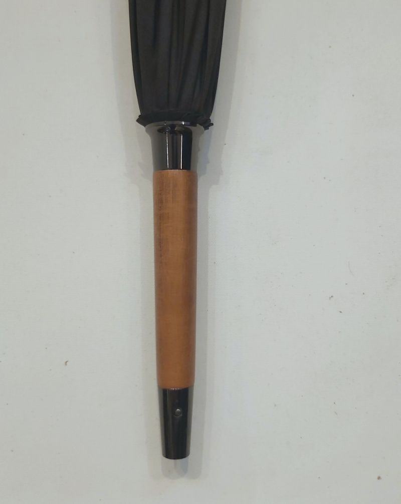  Parapluie bambou long uni noir manuel 