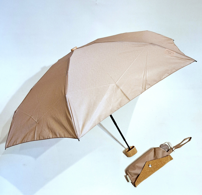  Parapluie de poche micro plat uni beige pochette étanche Doppler - solide & élégant