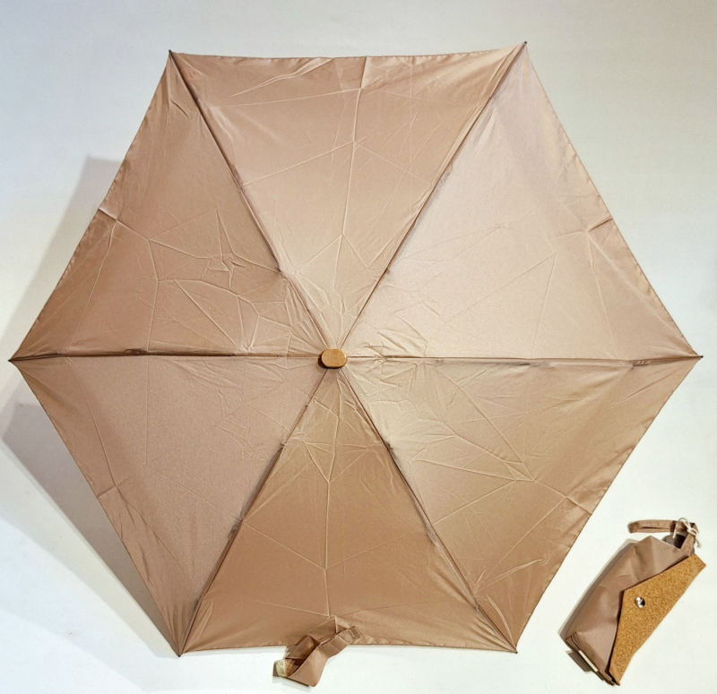  Parapluie de poche micro plat uni beige pochette étanche Doppler - solide & élégant