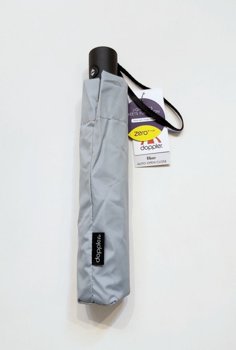 parapluie ZERO MAGIC mini open close 176 g PLUME EXTRA FIN pliant uni gris clair Doppler + léger & solide