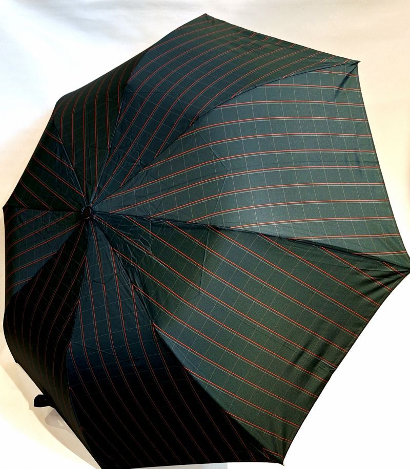 Parapluie golf pliant Grand automatique noir imprimé de carreaux très fin - 130cm & robuste