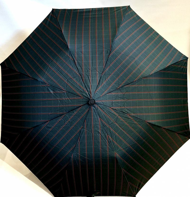 Parapluie golf pliant Grand automatique noir imprimé de carreaux très fin - 130cm & robuste
