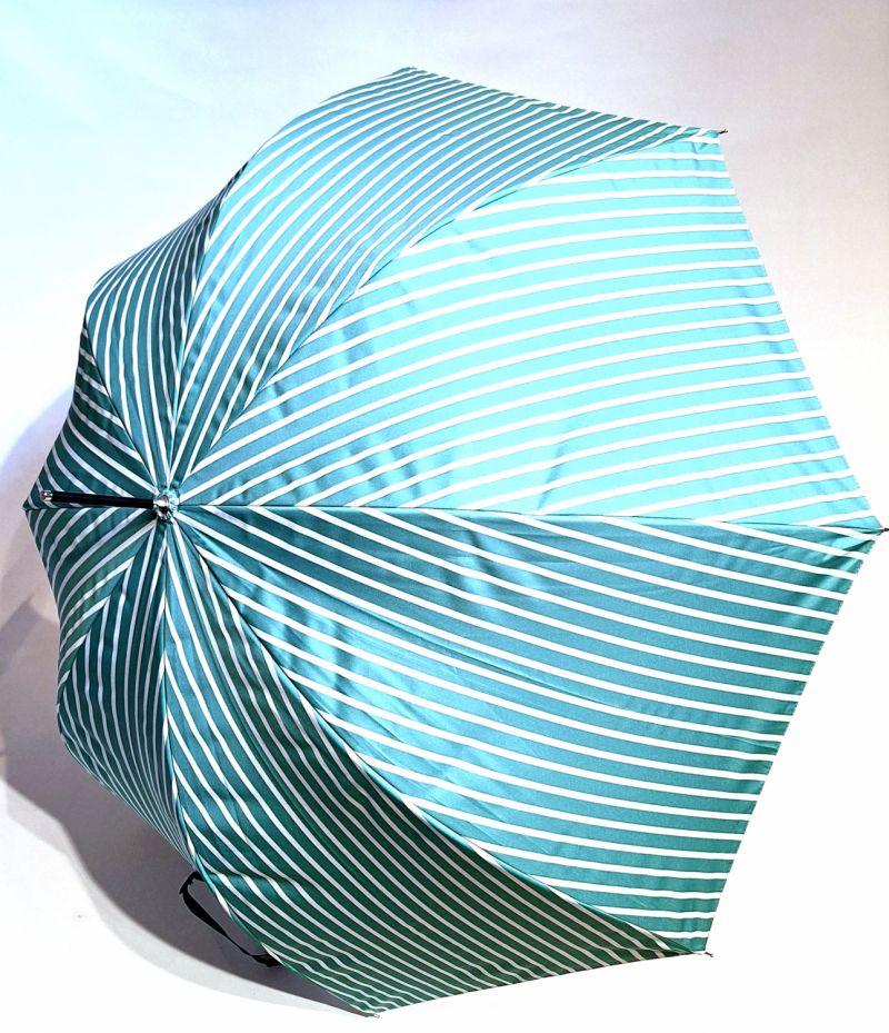 Parapluie / Ombrelle ANTI UV à 97.5% imprimé rayé bleu & blanc Ezpeleta - léger & anti vent