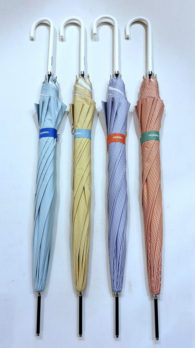 Parapluie / Ombrelle ANTI UV à 97.5% bleu imprimé discret Ezpeleta - léger & anti vent