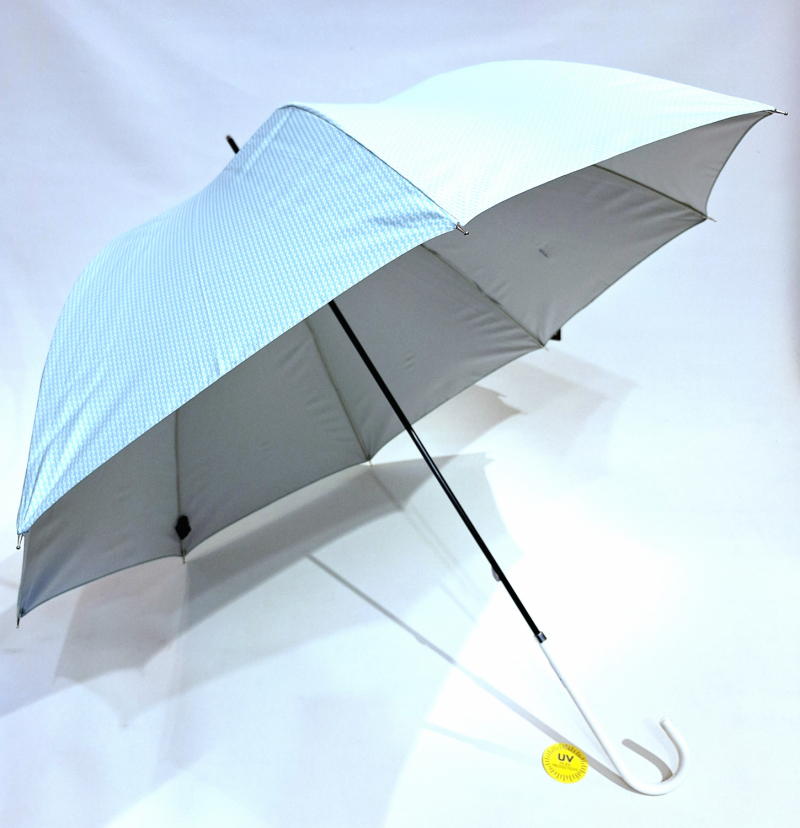 Parapluie / Ombrelle ANTI UV à 97.5% bleu imprimé discret Ezpeleta - léger & anti vent