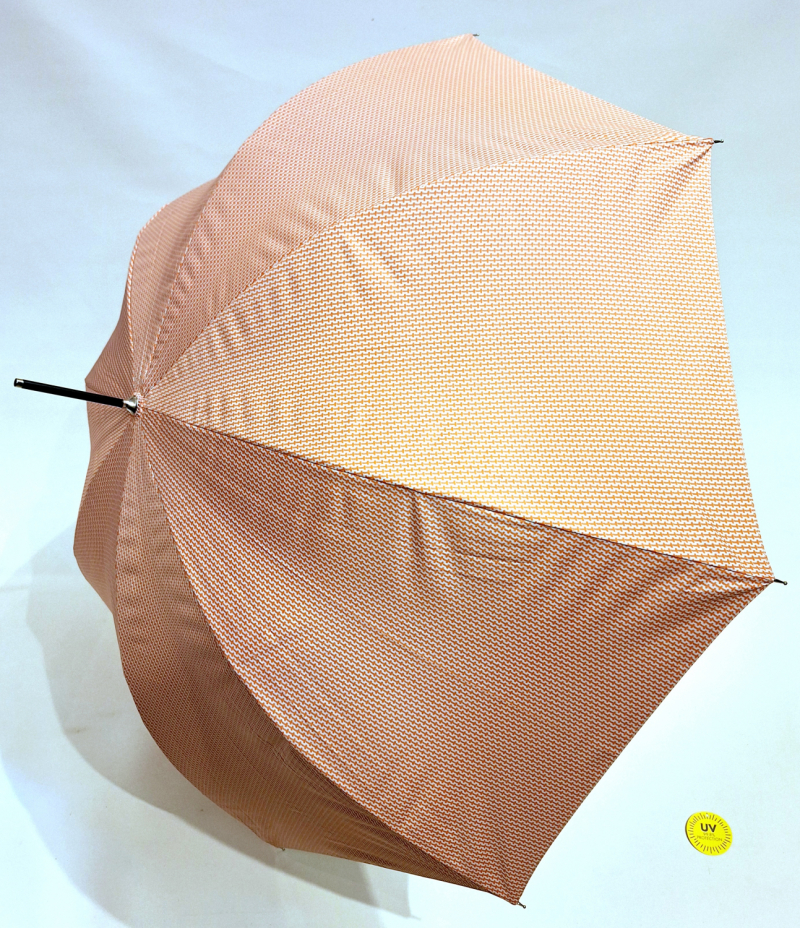 Parapluie ANTI UV à 97.5% grand orange imprimé discret - léger & ne se retourne pas