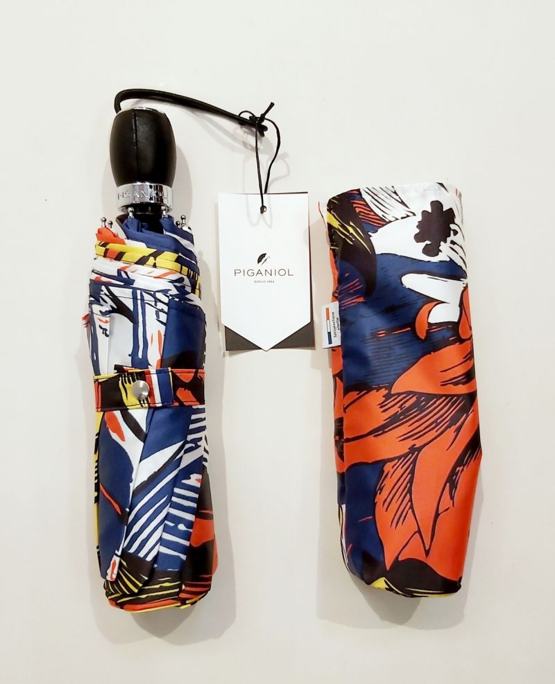 Parapluie mini open close multicolore imprimé floral Old School français, anti uv à 97% & solide