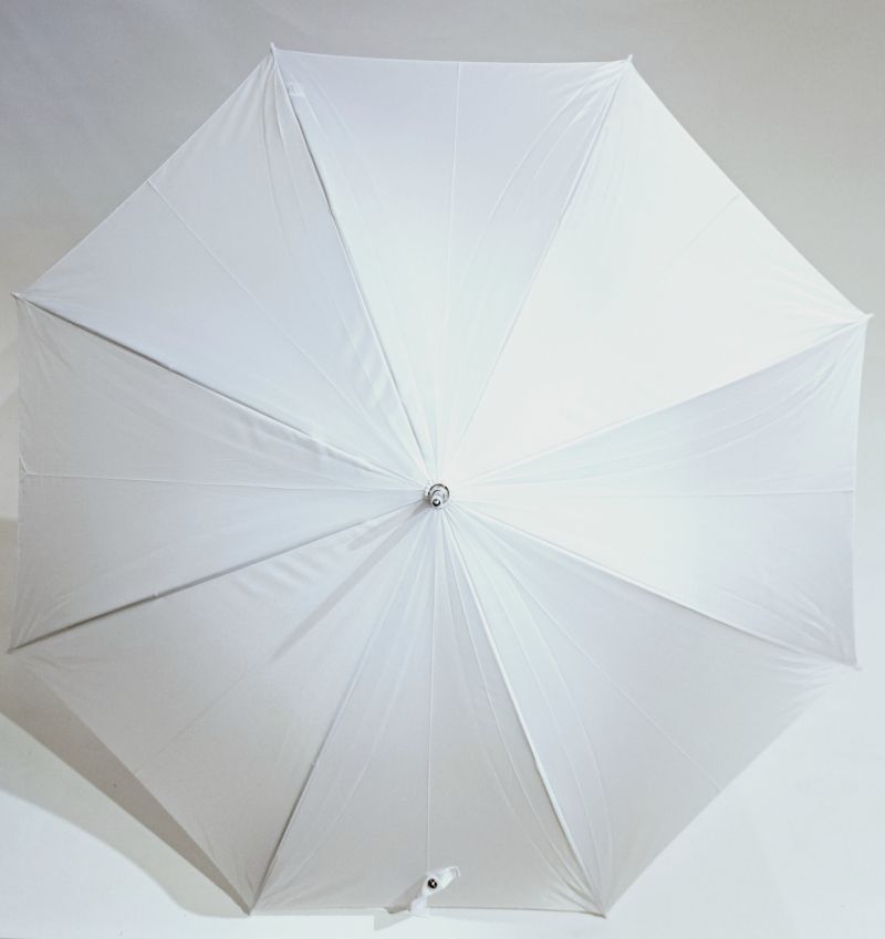 Parapluie long automatique uni blanc mariage - Léger & solide - 100cm diam