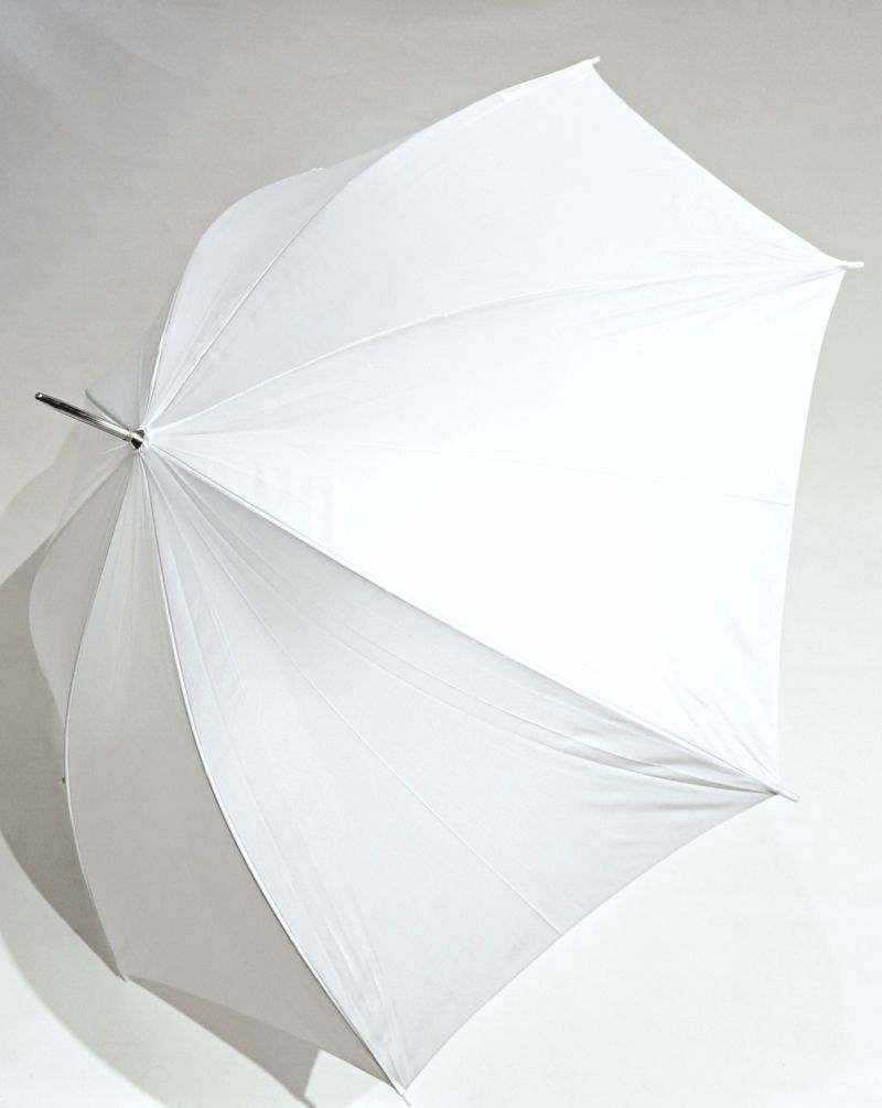 Parapluie long automatique uni blanc mariage - Léger & solide - 100cm diam