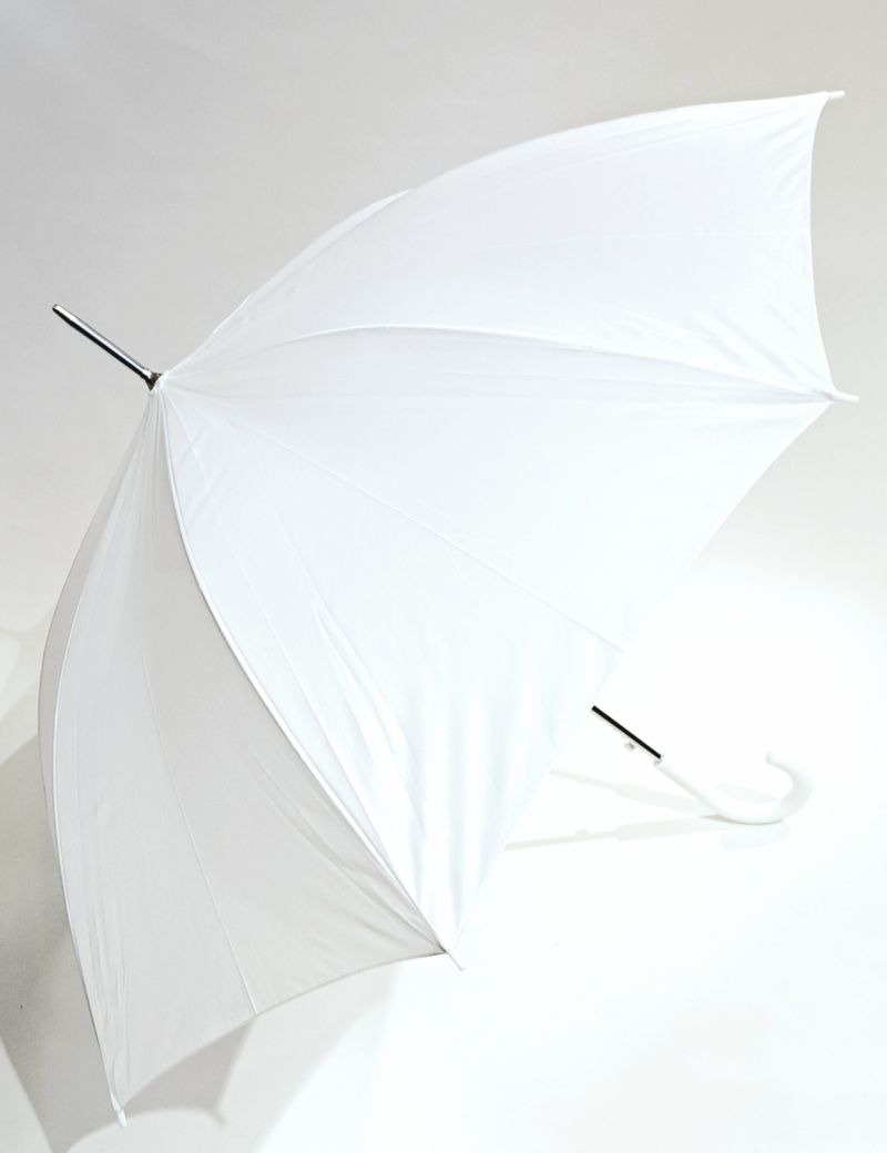 Parapluie long automatique uni blanc mariage - Léger & solide - 100cm diam