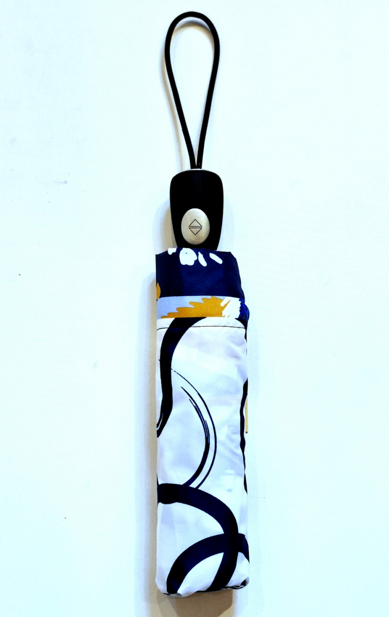Mini parapluie pliant open close blanc foulard P.Cardin - Chic - Grand et solide