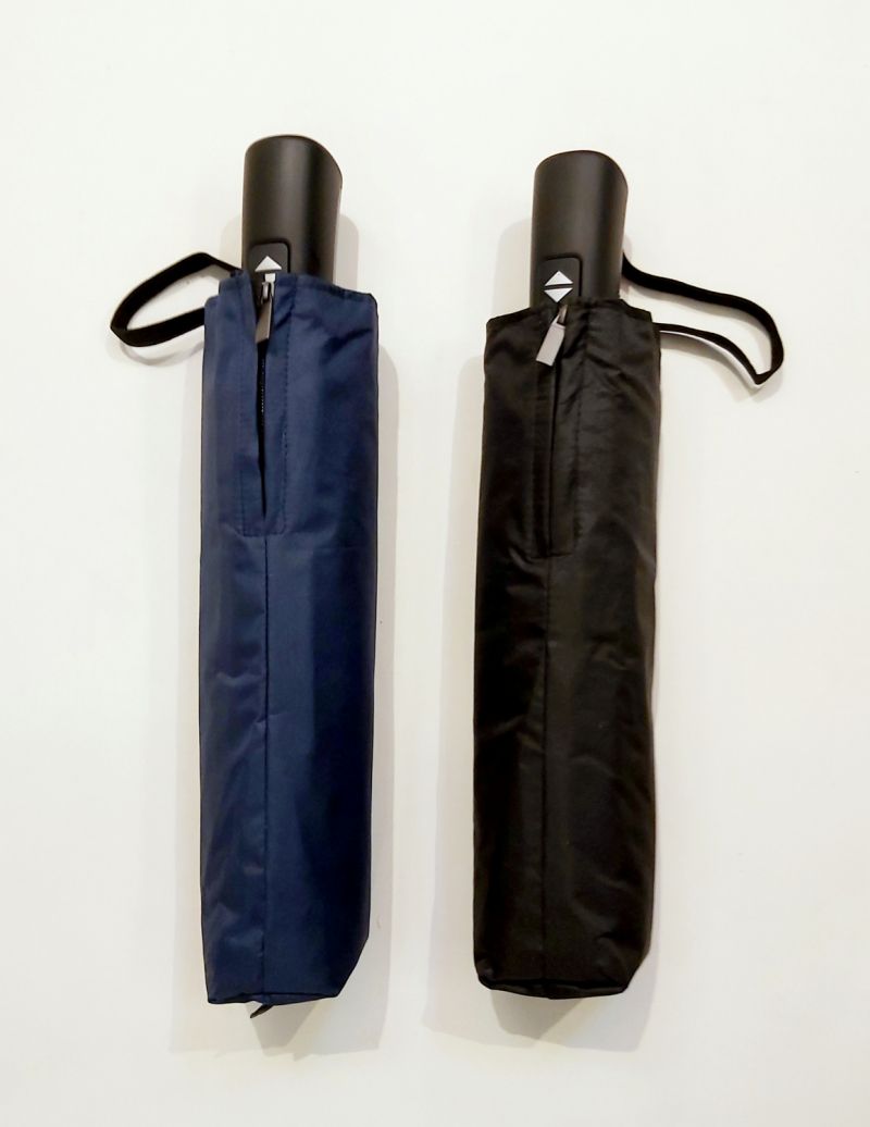 NEW : Parapluie mini MAJOR 12 branches pliant ANTI VENT uni noir open close poignée ergonomique Doppler, 105cm diam