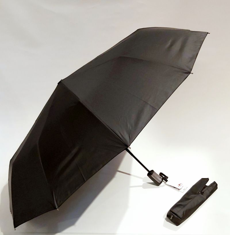 NEW : Parapluie mini MAJOR 12 branches pliant ROBUSTE NOIR open close poignée ergonomique Doppler - 105cm diam