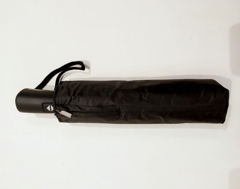 NEW : Parapluie mini MAJOR 12 branches pliant ANTI VENT uni noir open close poignée ergonomique Doppler, 105cm diam