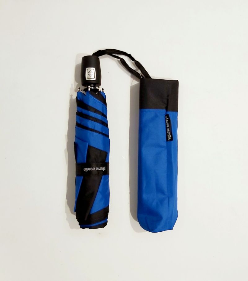 Mini parapluie extra fin pliant open close bicolore noir & bleu 250g , le Slim léger et solide