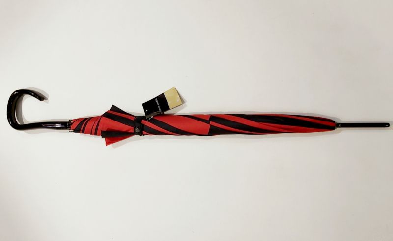 Mini parapluie extra fin pliant open close bicolore noir & rouge P.Cardin, le Slim léger 250g & solide