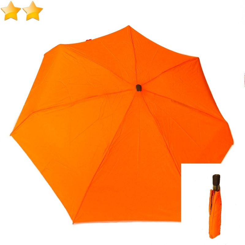 Mini parapluie plat léger open-close orange Guy de Jean, leger et résistant