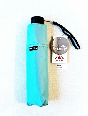 Parapluie Doppler mini Fiber Havanna PLUME 140g manuel uni bleu - Utra léger & solide