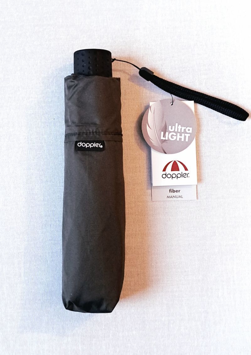 Parapluie Plume uni Kaki ultra léger 140 g Fiber Havanna / Doppler - Mini léger & solide