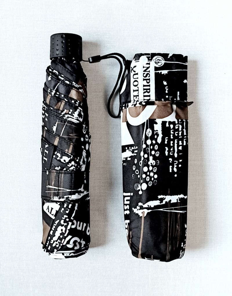 Parapluie mini manuel noir imprimé Mode Ultra léger 140 g Fiber Havanna / Doppler - pas cher