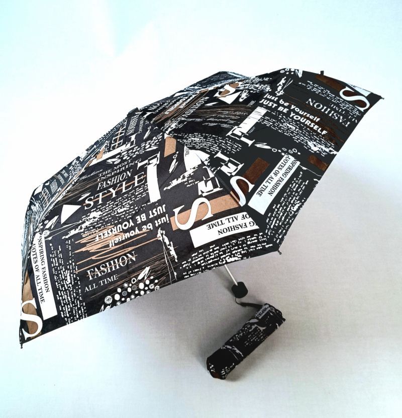 Parapluie mini manuel noir imprimé Mode Ultra léger 140 g Fiber Havanna / Doppler - pas cher