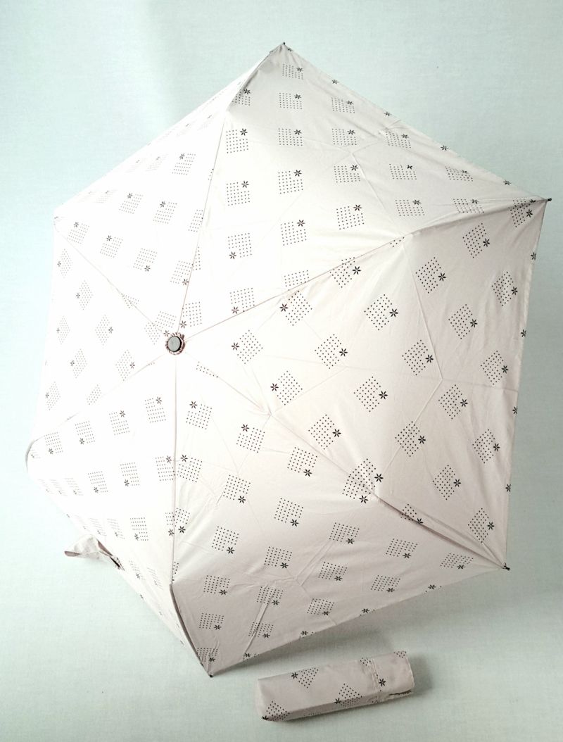 Parapluie Doppler mini manuel Fiber Havanna Ultra léger 140g beige imprimé les étoiles - Pas cher