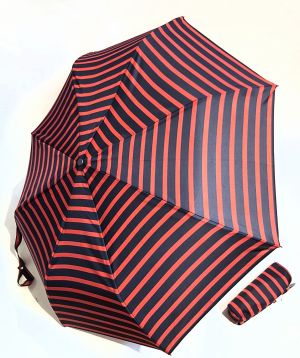 Parapluie mini "Marinière" automatique Rouge & Marine Piganiol, Léger & solide