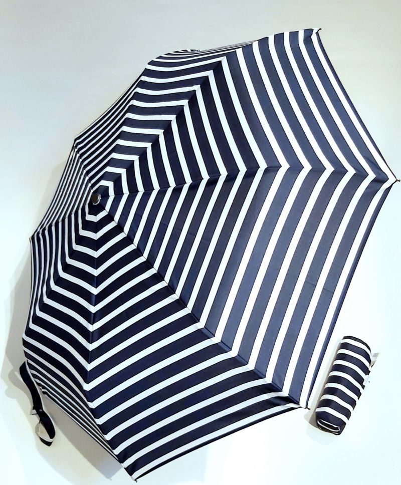 Parapluie pliant Marinière auto Marine & Blanc Piganiol - Léger & résistant