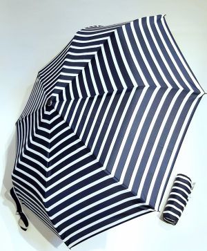 Parapluie pliant Marinière auto Marine & Blanc Piganiol - Léger & résistant