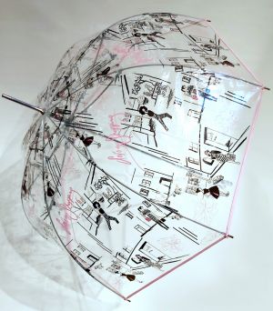 Parapluie cloche transparent automatique "Shopping en ville"Doppler, léger & résistant
