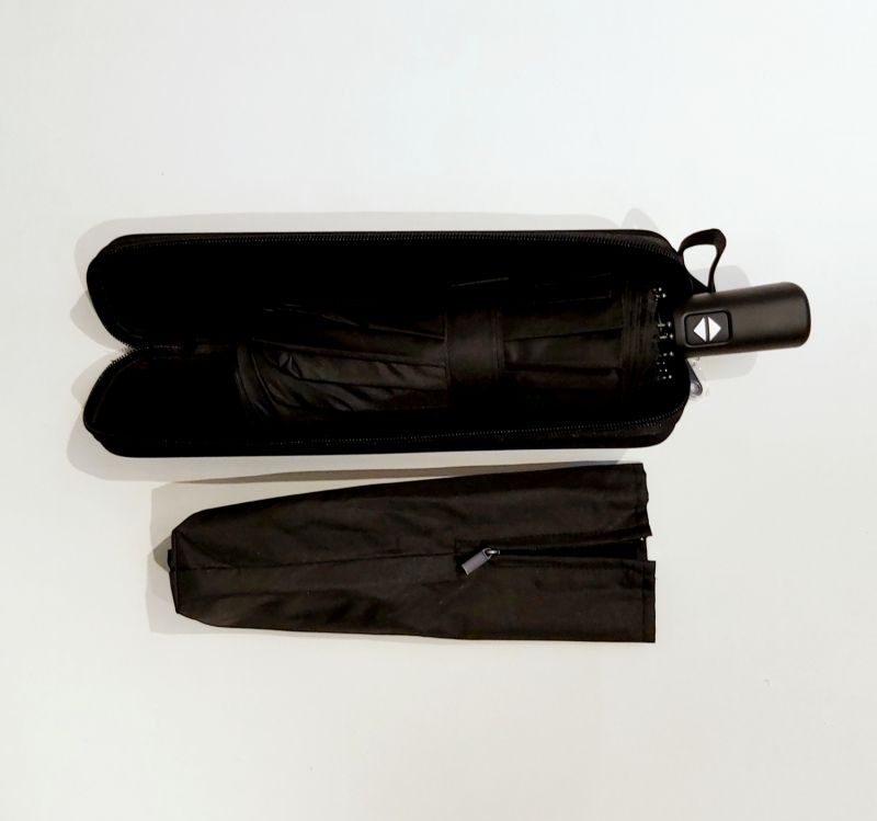 NEW : Coffret Parapluie MAJOR 12 branches pliant ANTI VENT uni noir open close Doppler 105cm diam, grand & robuste