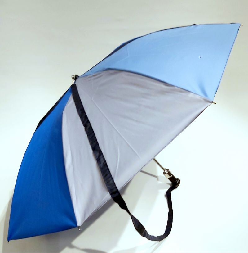 Parapluie pliant bandoulière automatique bleu multicolore français, robuste et durable