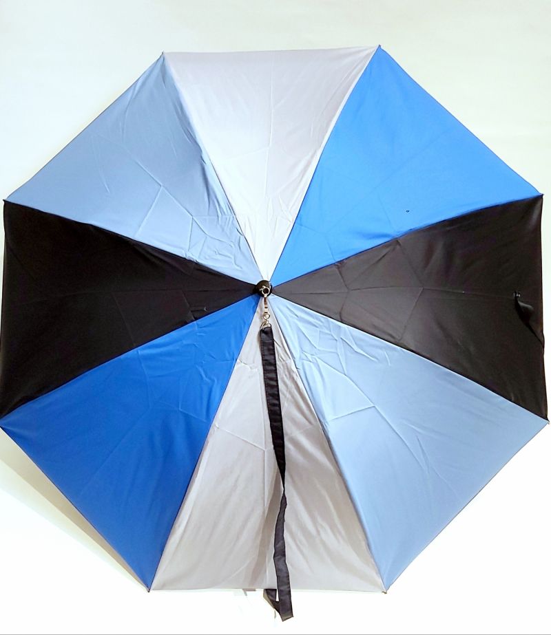 Parapluie pliant bandoulière automatique bleu multicolore français, robuste et durable