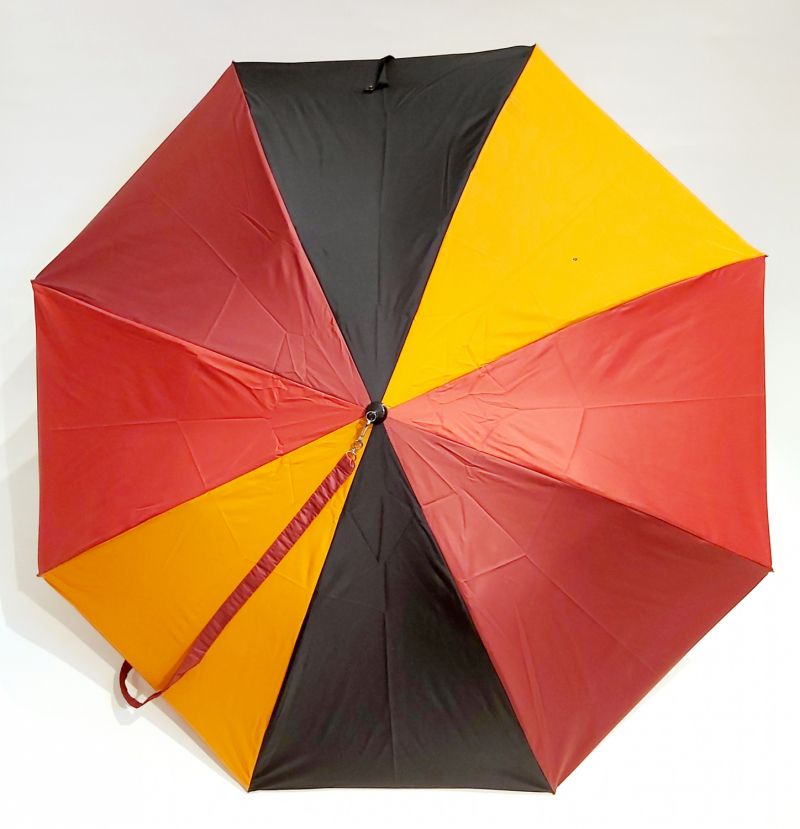 Parapluie pliant automatique orange multicolore coloré à bandoulière français, anti vent et durable