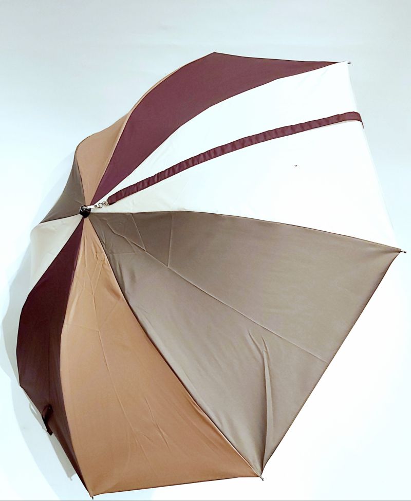 Parapluie bandoulière pliant automatique prune multicolore coloré français, anti retournement et durable