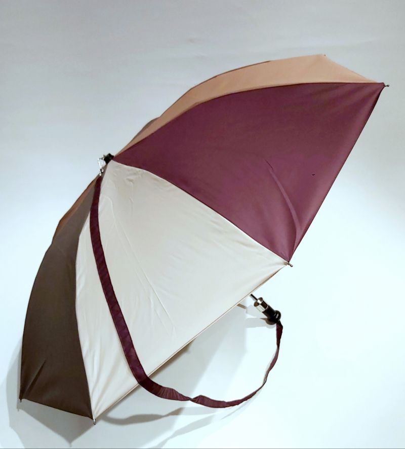 Parapluie bandoulière pliant automatique prune multicolore coloré français, anti retournement et durable