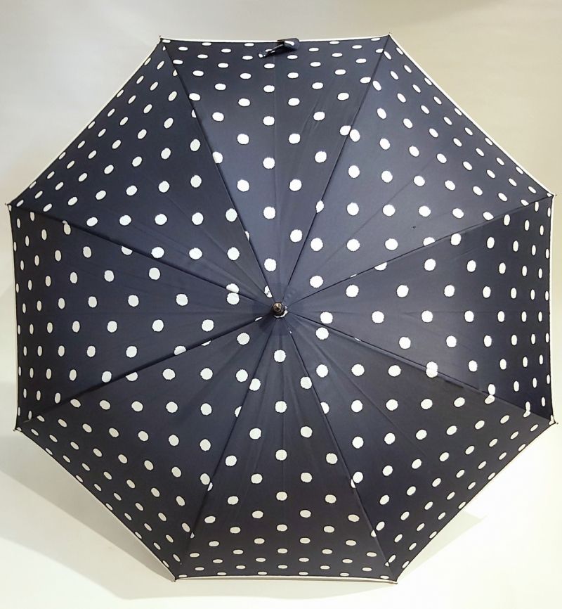 Parapluie tempête long automatique bleu marine à pois Knirps, leger et anti vent