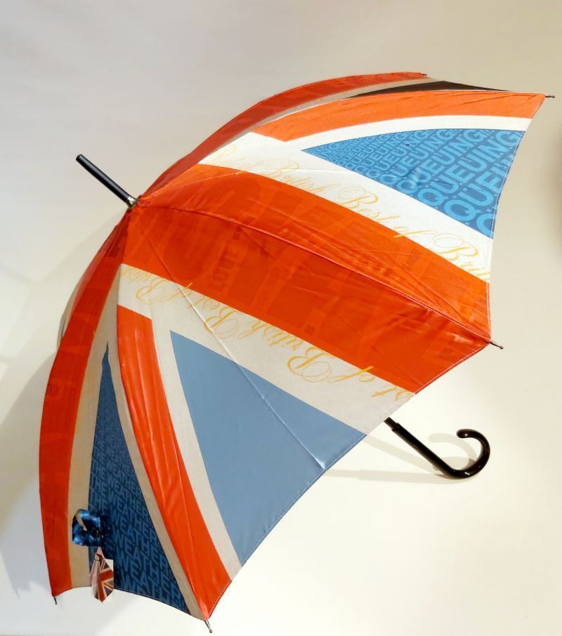 Parapluie long drapeau Anglais manuel rouge 