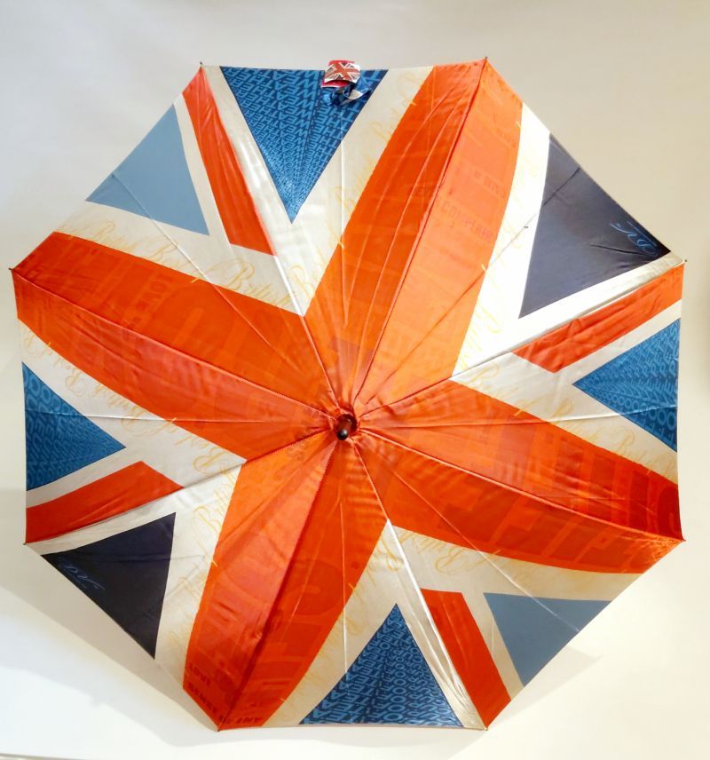 Parapluie long drapeau Anglais manuel rouge 