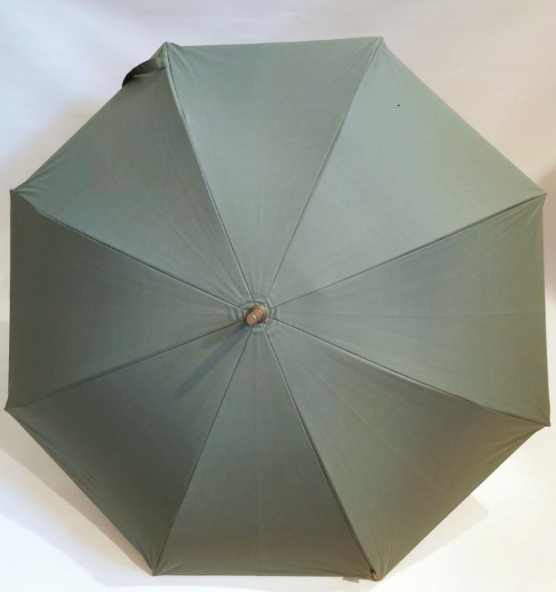 Parapluie Aurillac le berger vert en coton anti uv à 100% poignée rustique châtaignier Piganiol, grand et résistant