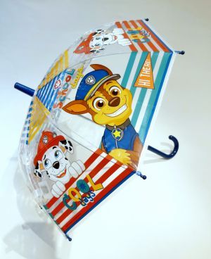 Parapluie enfant transparent coloré manuel imprmé sur la "Paw Patrol" , 3 à 7ans léger et solide