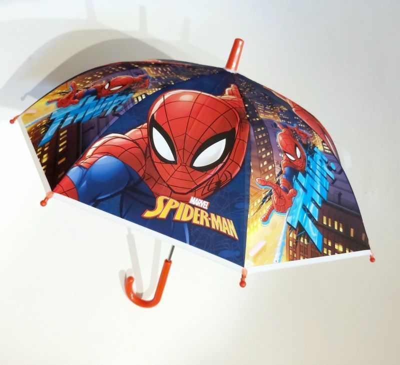Parapluie enfant rouge manuel sur le thème de Spiderman Marvel, 3 à 7ans léger et solide