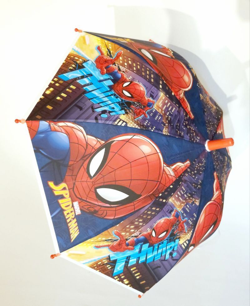 Parapluie enfant rouge manuel sur le thème de Spiderman Marvel, 3 à 7ans léger et solide