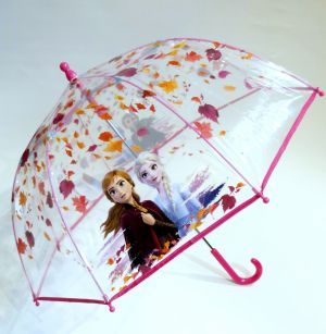 Parapluie enfant cloche transparent manuelle rose à motif la reine des neiges par Disney, 5 à 10ans léger et solide